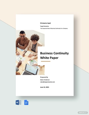 Business Continuity White Paper Template