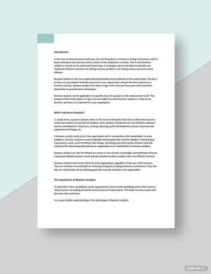 Business Analysis White Paper Template
