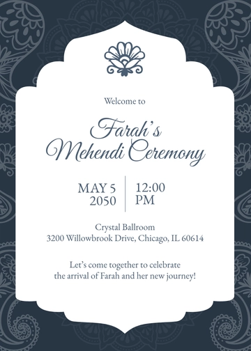 Welcome Mehendi Invitation Card Template - Edit Online & Download