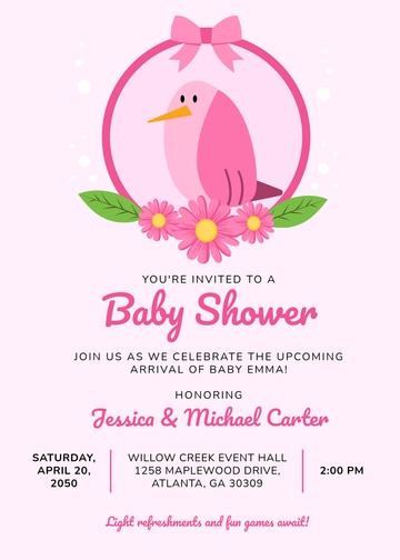Editable Digital Girl Baby Shower Invitation Template - Edit Online & Download