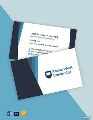 Academic Tutor Business Card Template