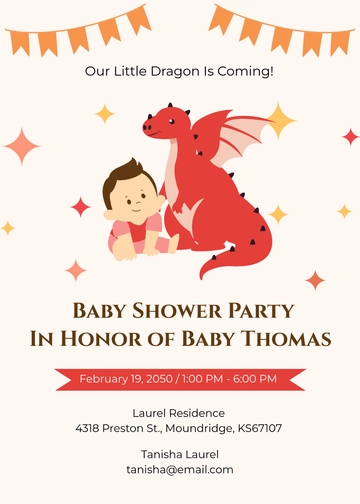 Dragon Boy Knight Baby Shower Invitation Template - Edit Online & Download