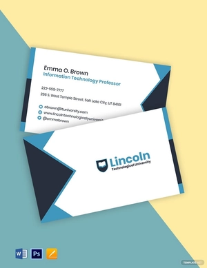 Tech University Business Card Template