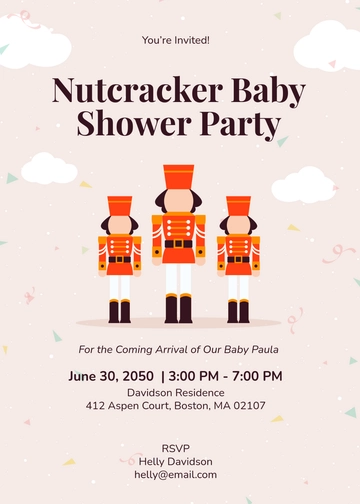 Nutcracker Girl Baby Shower Invitation Template - Edit Online & Download