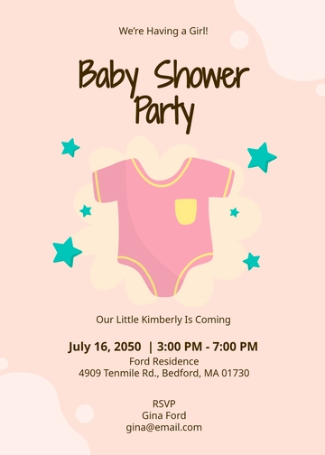 Blush Girl Baby Shower Invitation Design Template - Edit Online & Download