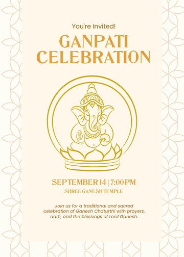 Hindu Ganpati Invitation Template - Edit Online & Download