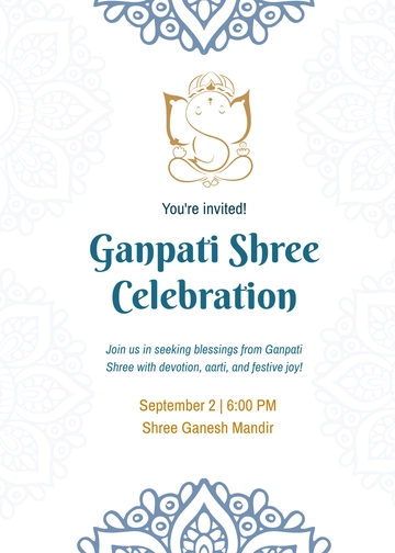 Blank Ganpati Shree Invitation Template - Edit Online & Download