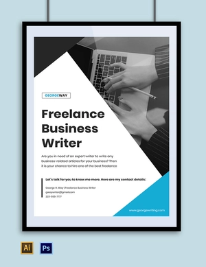 Professional Freelance Writer Poster Template