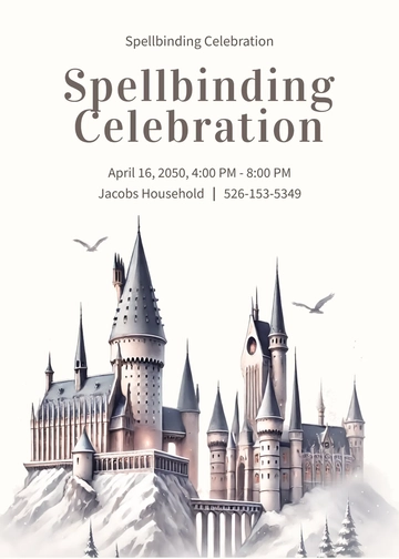 Free Magical Wizard-Themed Announcement Invitation Template to Edit Online