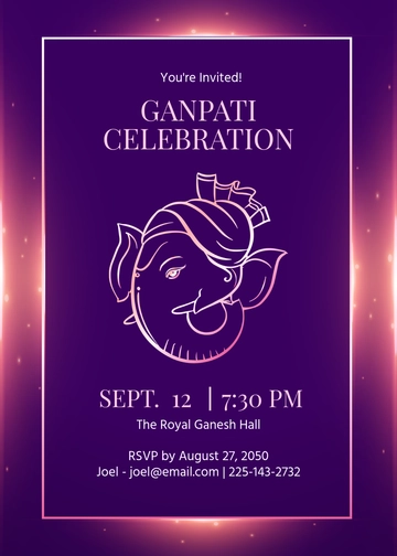 Elegant Ganpati Invitation Template - Edit Online & Download