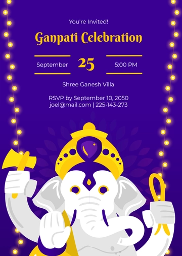 Ganpati Invitation for Housewarming Template - Edit Online & Download