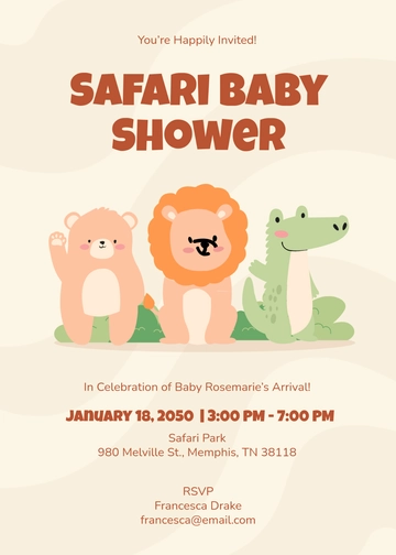 Safari Girl Baby Shower Invitation Template - Edit Online & Download