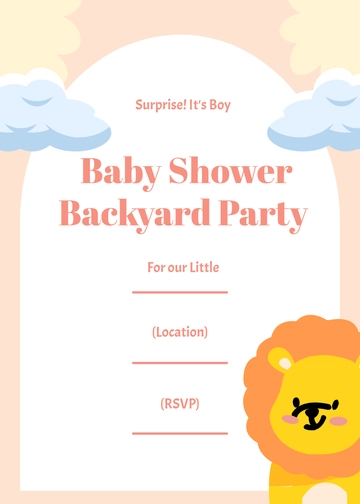 Blank Surprise Boy Baby Shower Invitation Template - Edit Online & Download