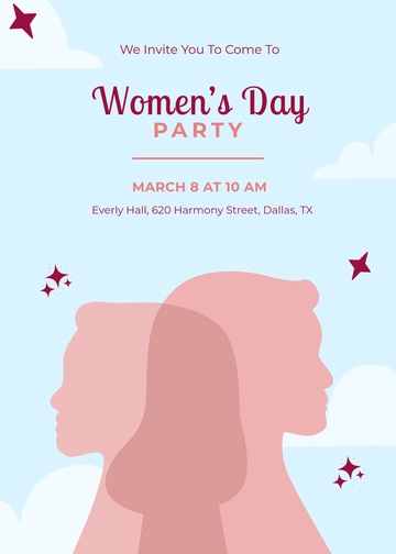 Simple Happy Women's Day Invitation Template - Edit Online & Download Simple Happy Women's Day Invitation Template - Edit Online & Download