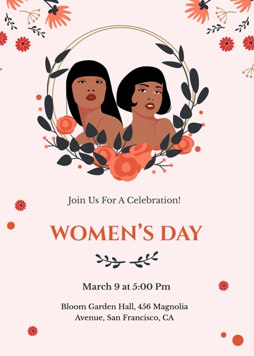 Floral Women's Day Invitation Template - Edit Online & Download Floral Women's Day Invitation Template - Edit Online & Download