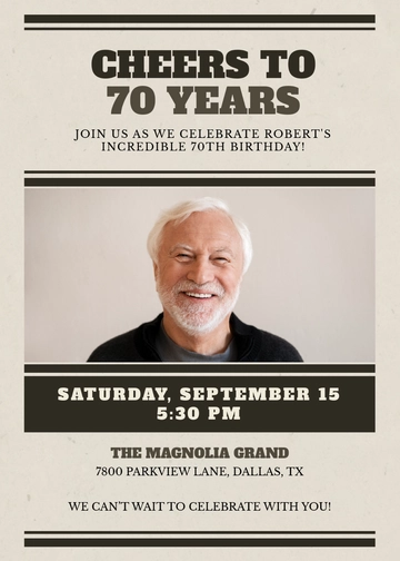 Old Newspaper 70th Birthday Invitation Template - Edit Online & Download