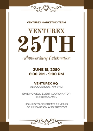 Company Business Anniversary Invitation Template - Edit Online & Download