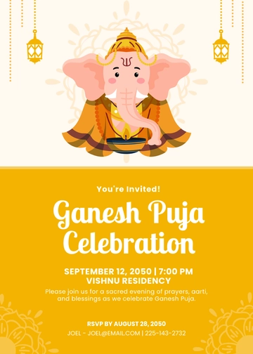 Ganesh Puja Invitation Template - Edit Online & Download