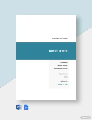 Letter of Notice To The Student