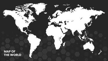 Black and White World Map Template - Edit Online & Download