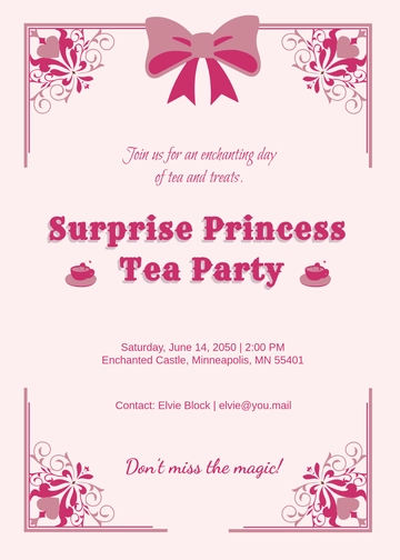 Princess-Themed Surprise Invitation Template - Edit Online & Download Princess-Themed Surprise Invitation Template - Edit Online & Download