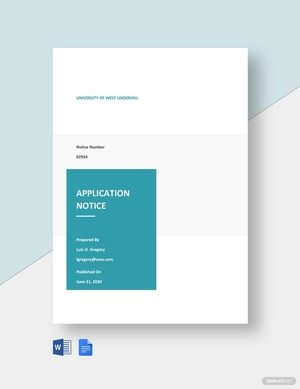 University Application Notice Template