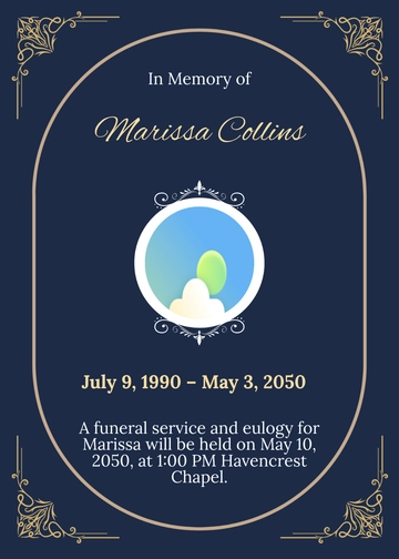 Free Funeral Service Eulogy Invitation Template to Edit Online