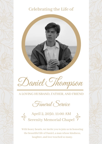 Personalized Bloom Funeral Service Invitation Template - Edit Online & Download