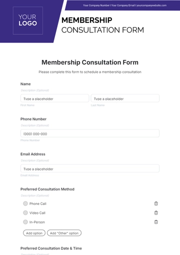 Membership Consultation Form Template - Edit Online & Download