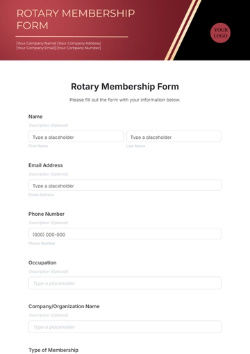 Rotary Membership Form Template - Edit Online & Download