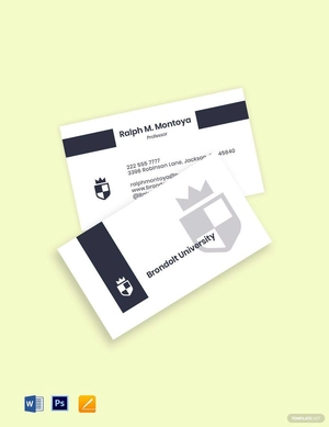 University Professor Business Card Template