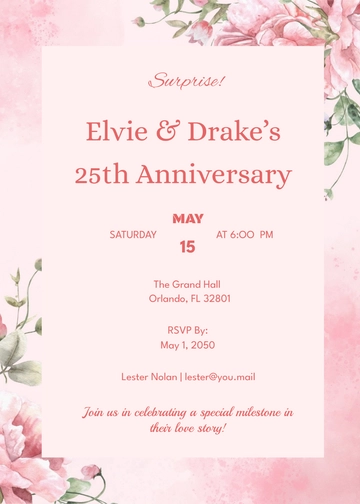 Blank Surprise Anniversary Invitation Template - Edit Online & Download Blank Surprise Anniversary Invitation Template - Edit Online & Download