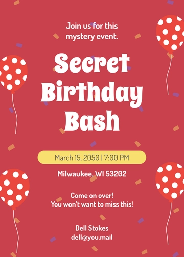Secret Surprise Invitation Template - Edit Online & Download Secret Surprise Invitation Template - Edit Online & Download
