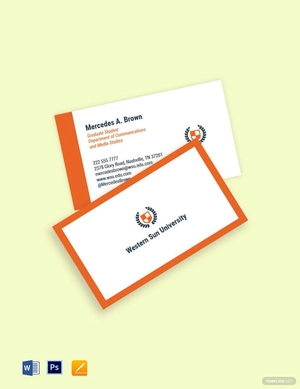 University Graduate Student Business Card Template University Graduate Student Business Card Template