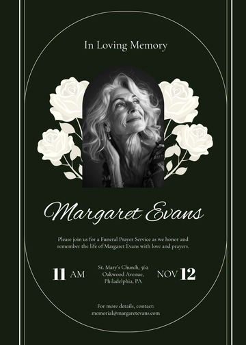 Custom Funeral Prayer Service Invitation Template - Edit Online & Download