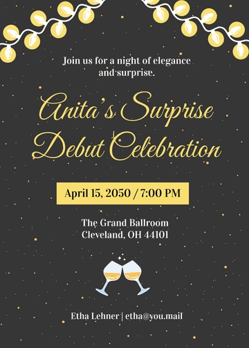 Black and Gold Surprise Debut Invitation Template - Edit Online & Download Black and Gold Surprise Debut Invitation Template - Edit Online & Download