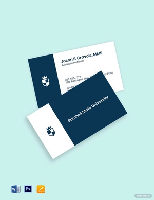 University Assistant Professor Business Card Template