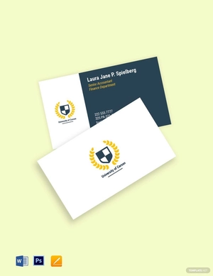 University Department Business Card Template