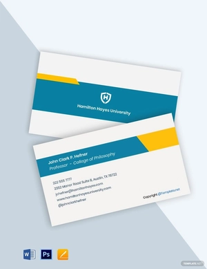 College Professor Business Card Template College Professor Business Card Template