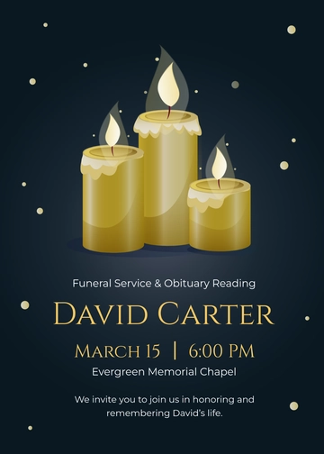 Modern Funeral Service Obituary Invitation Template - Edit Online & Download
