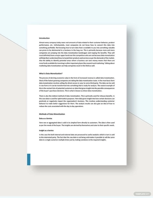 Data Monetization White Paper Template