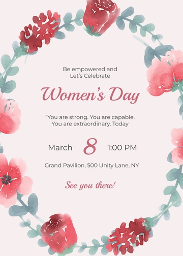 Creative Women’s Day Message Invitation Template - Edit Online & Download Creative Women’s Day Message Invitation Template - Edit Online & Download