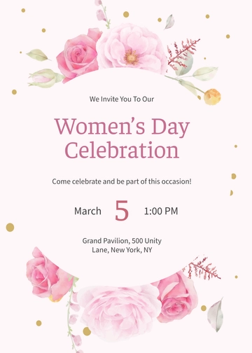 Women’s Day Celebration Invitation Template - Edit Online & Download Women’s Day Celebration Invitation Template - Edit Online & Download