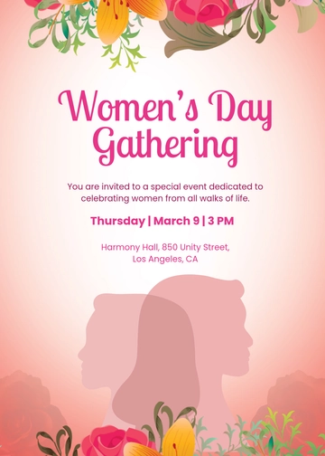 Blank Women’s Day Gathering Invitation Template  - Edit Online & Download Blank Women’s Day Gathering Invitation Template  - Edit Online & Download