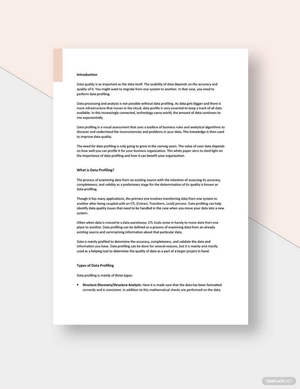 Data Profiling White Paper Template