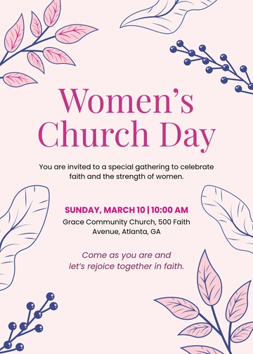 Custom Women's Church Day Invitation Template - Edit Online & Download Custom Women's Church Day Invitation Template - Edit Online & Download