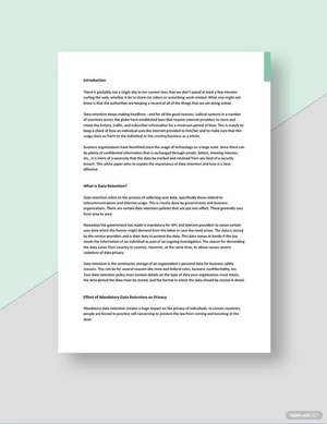 Data Retention White Paper Template