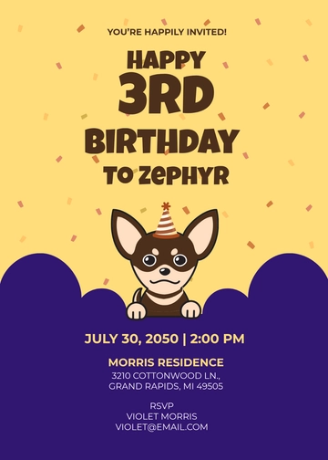 Editable Happy Birthday Dog Invitation Template - Edit Online & Download