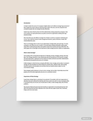 Data Strategy White Paper Template
