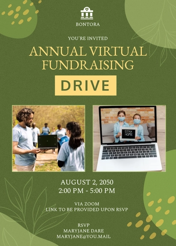 Aesthetic Virtual Fundraising Invitation Template - Edit Online & Download